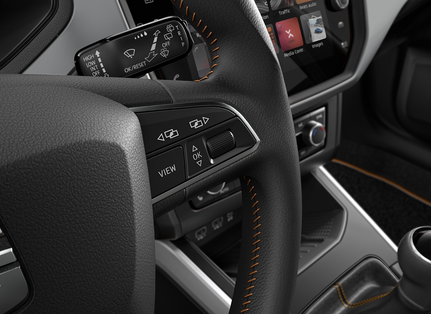SEAT Arona Beats SUV black  leather steering wheel