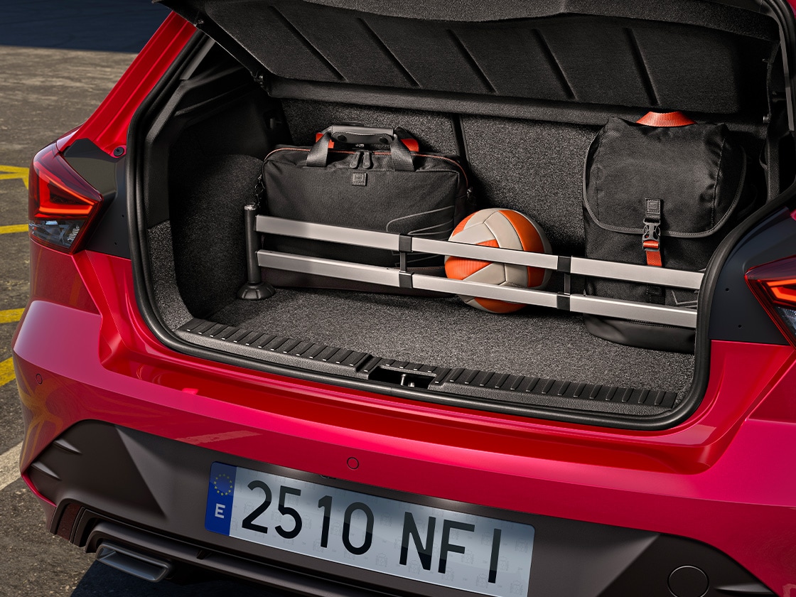 Seat ibiza showcasing the boot organizer 