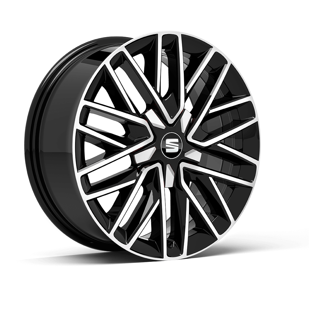 Diamond Cut 17 inch in Piano Black alloy wheel with centre insert in Silver